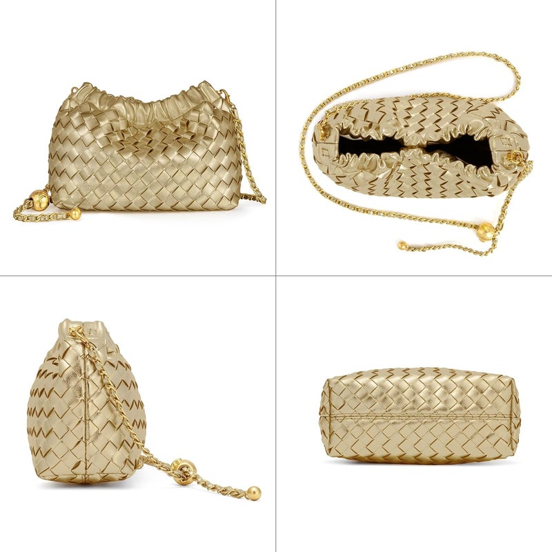 Joryin Woven Women's Crossbody Bag & Evening Purse, Trendy Dumpling Clutch & Hobo Cloud Shoulder Bag Trendy Dumpling Clutch - Image 4